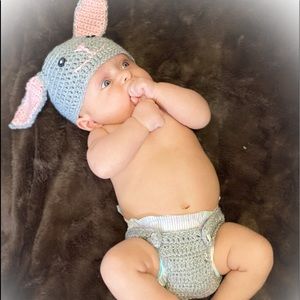 6/9m Crochet Bunny Photo Prop Outfit